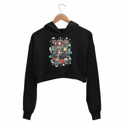 The Banyan Tee Printed Crop Hoodie - Elephant Scooterist Crop Hoodies