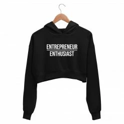 The Banyan Tee Printed Crop Hoodie - Entrepreneur/Enthusiast
