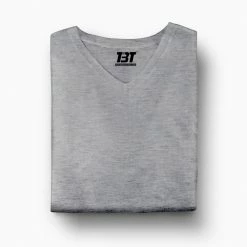 The Banyan Tee V-neck T-shirt - Grey Melange Graphic Junkies
