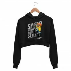 The Banyan Tee Printed Crop Hoodie - Speed Runner Crop Hoodies