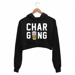 The Banyan Tee Crop Hoodies Printed Crop Hoodie - Charging