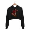 The Banyan Tee Crop Hoodies Printed Crop Hoodie - Devil Riding Skateboard
