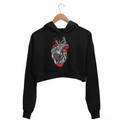 The Banyan Tee Printed Crop Hoodie - Mechanical Heart