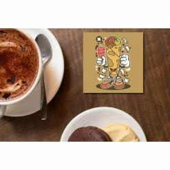 The Banyan Tee Coaster - Kebab Cartoon Character Coasters