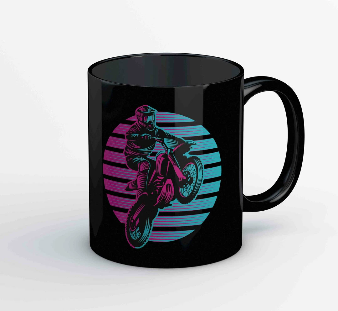 The Banyan Tee Mugs Coffee Mug - Retro Motocrosser 1 The Banyan Tee Mugs Coffee Mug - Retro Motocrosser