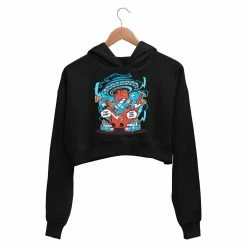 The Banyan Tee Printed Crop Hoodie - Pizza Abduction