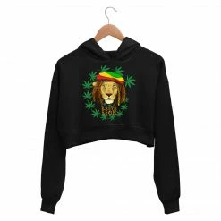 The Banyan Tee Printed Crop Hoodie - Raasta Lion Crop Hoodies