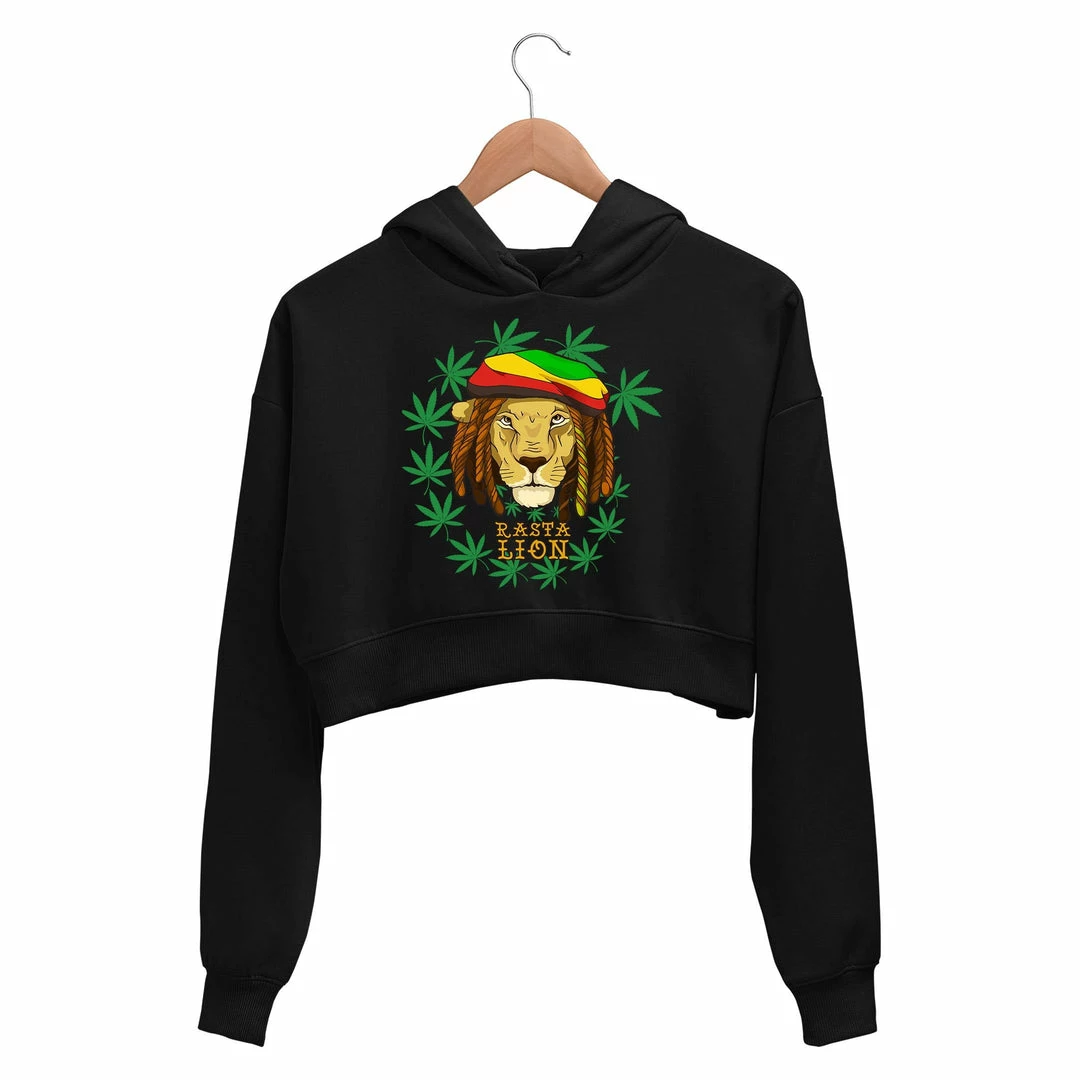 The Banyan Tee Printed Crop Hoodie - Raasta Lion Crop Hoodies 1 The Banyan Tee Printed Crop Hoodie - Raasta Lion Crop Hoodies