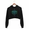 The Banyan Tee Printed Crop Hoodie - Robotic Skull Crop Hoodies