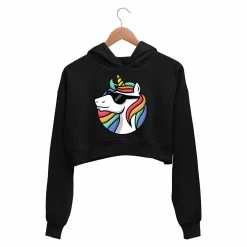 The Banyan Tee Printed Crop Hoodie - Unicorn
