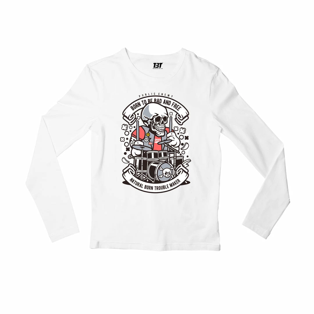 The Banyan Tee Full Sleeves T-shirt - Skull Drummer 1 The Banyan Tee Full Sleeves T-shirt - Skull Drummer