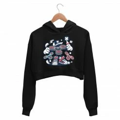 The Banyan Tee Printed Crop Hoodie - Spinner Cartoon