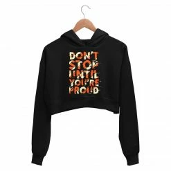 The Banyan Tee Printed Crop Hoodie - Don't Stop
