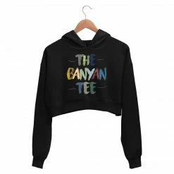 Printed Crop Hoodie - The Banyan Tee Crop Hoodies