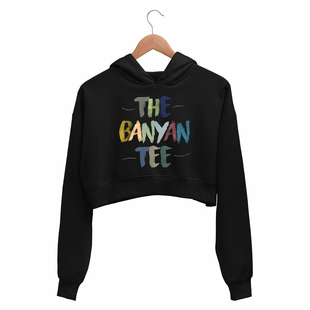 Printed Crop Hoodie - The Banyan Tee Crop Hoodies 1 Printed Crop Hoodie - The Banyan Tee Crop Hoodies