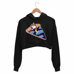 The Banyan Tee Printed Crop Hoodie - Happy Unicorn