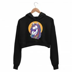 The Banyan Tee Printed Crop Hoodie - Unicorn Rasta