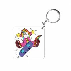 The Banyan Tee Keychains Keychain - Unicorn Surfer
